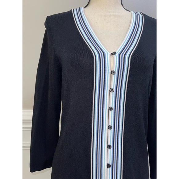 Women’s Willi Smith Black Striped Button Down Sweater 💙 - Picture 6 of 17